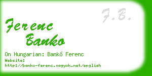ferenc banko business card
